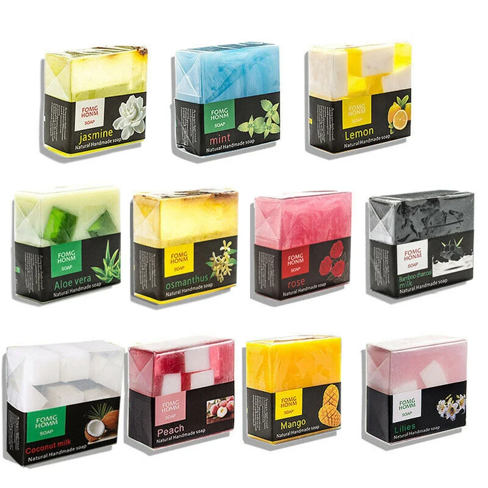 Hand Soap Thailand Natural Fruit Soap Moisturizing Rose Bamboo Charcoal Hydrating Exfoliating Hand Washing Cleansing Soap Bath