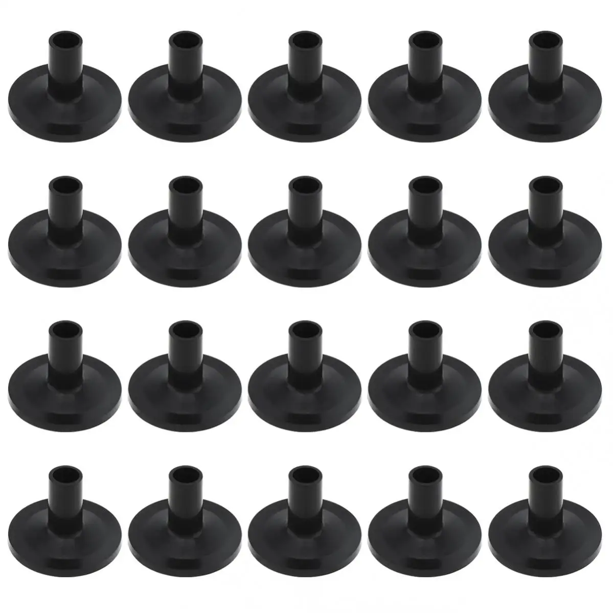 20pcs Plastic Drum Felt Cymbal Stand Sleeves Light Weight Black Sleeve Set fits 8mm cymbal stems