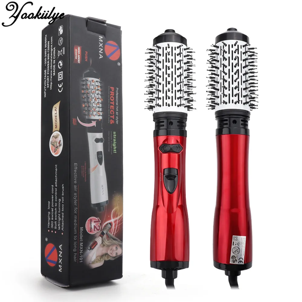 Electric Hot Hair Comb Hair Blow Dryer Volumizer Rotating Roller Brush  Salon Hot Air Paddle Styler Straightener Curler Comb