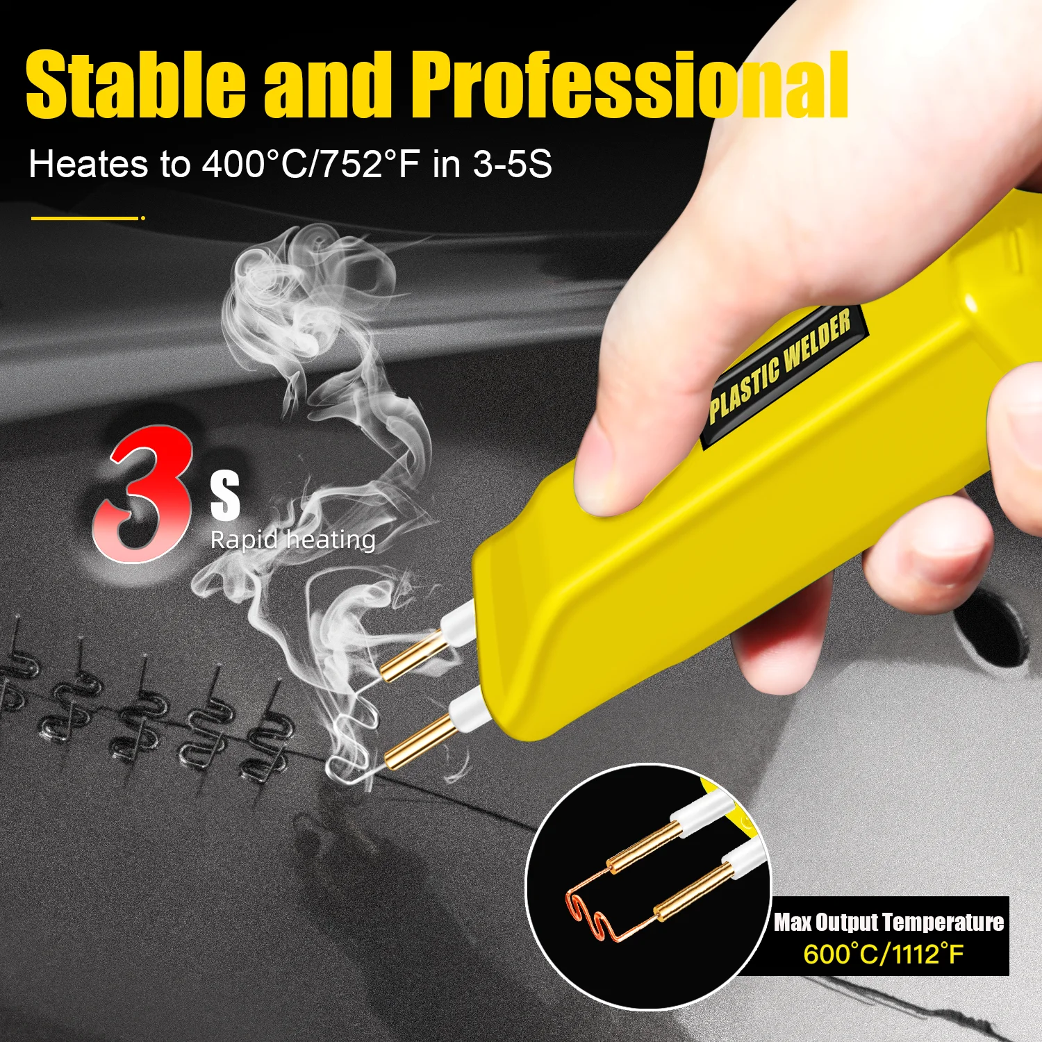 100W Plastic Welder 2 In 1 Plastic Welding Kit Portable MINI Hot Plastic Crack Repair Tool Repair Automobile Bumper Welding Nail 6