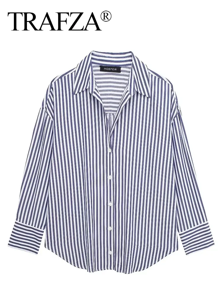 HH Women Casual Striped Blouse Single Breasted Long Sleeve Lapel Shirt Elegant Solid Office Lady Chic Top Shirts