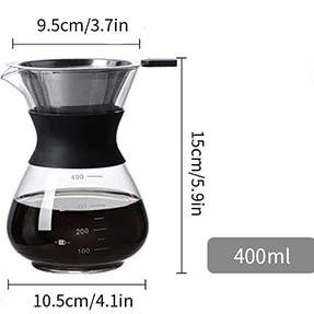Leeseph Pour Over Coffee Maker with Stainless Stee...