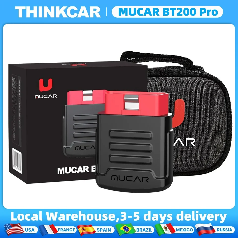 

MUCAR BT200 Pro OBD2 Bluetooth Diagnostic Scan Tool Full System Diagnosis Lifetime Free 15 Resets OBD II Scanner Car Accessories
