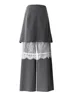ZMEENNA Gray Stripe Patchwork Skirt Gauze Pants 2 Piece Sets For Women 2025 Spring Fashion Female New Elegant Pants ZM616 2