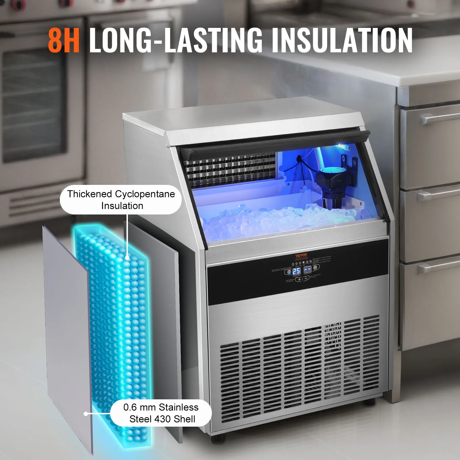 VEVOR Commercial Ice Maker with Digital Display