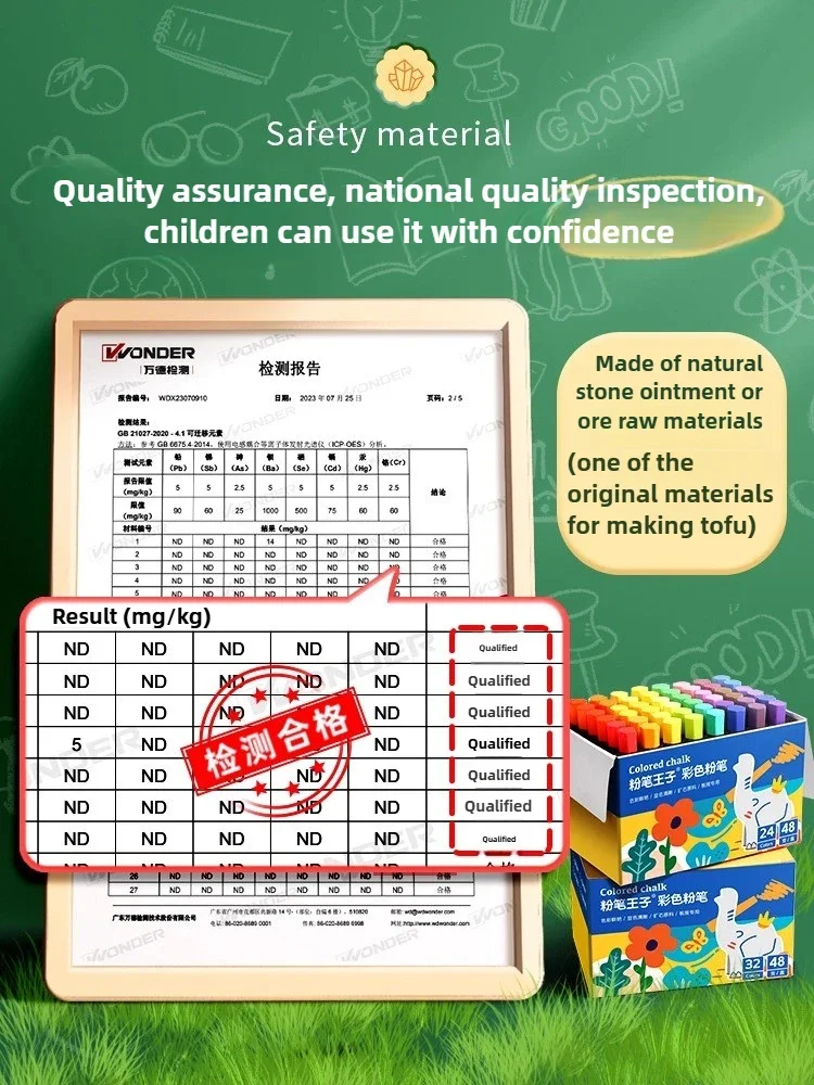 12/36 색상 생생한 비 먼지 분필 먼지가 없는 안전한 밝은 색상 그리기 교사 어린이 칠판 학교 용품 문구