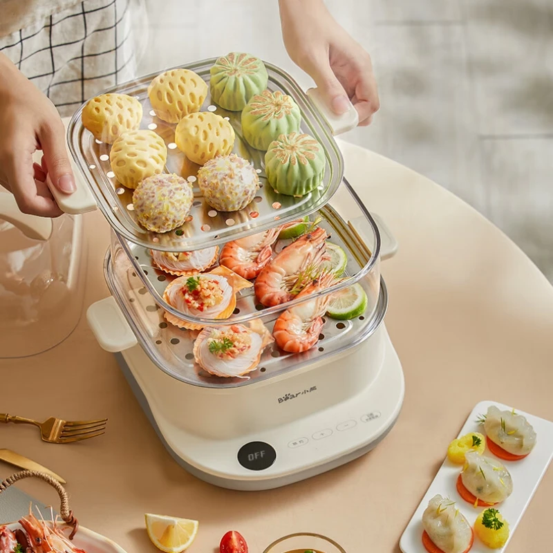 Electric Steamer Household Egg Boiler Small Double-layer Timing Breakfast Machine Multi-functional Split Electric Cooking Pot