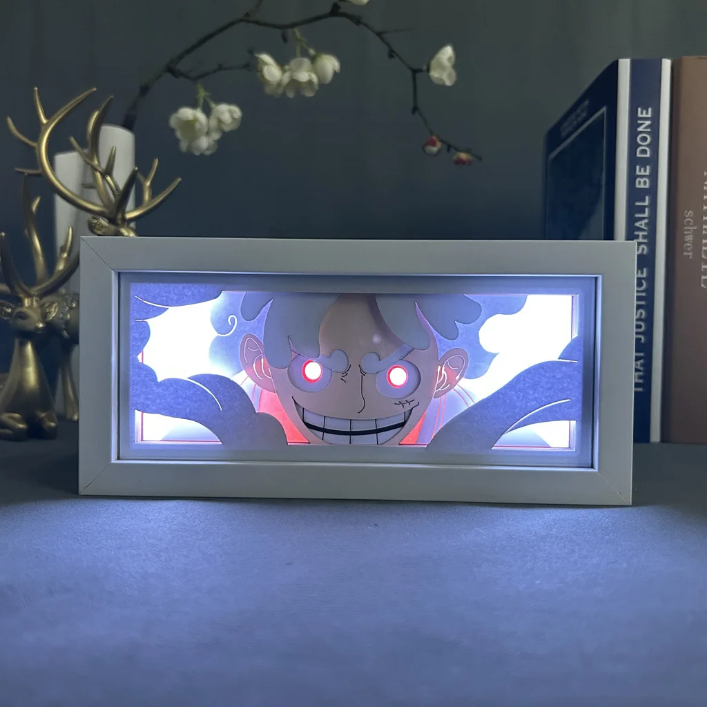 thumbnail image 1 of Caja de luz LED de anime 3D One Piece Gear Fifth Sun God Nika Luffy Zoro Figura de acción Juguetes Decoración de habitación Lámpara de mesa Regalo para niños, 1 of 4