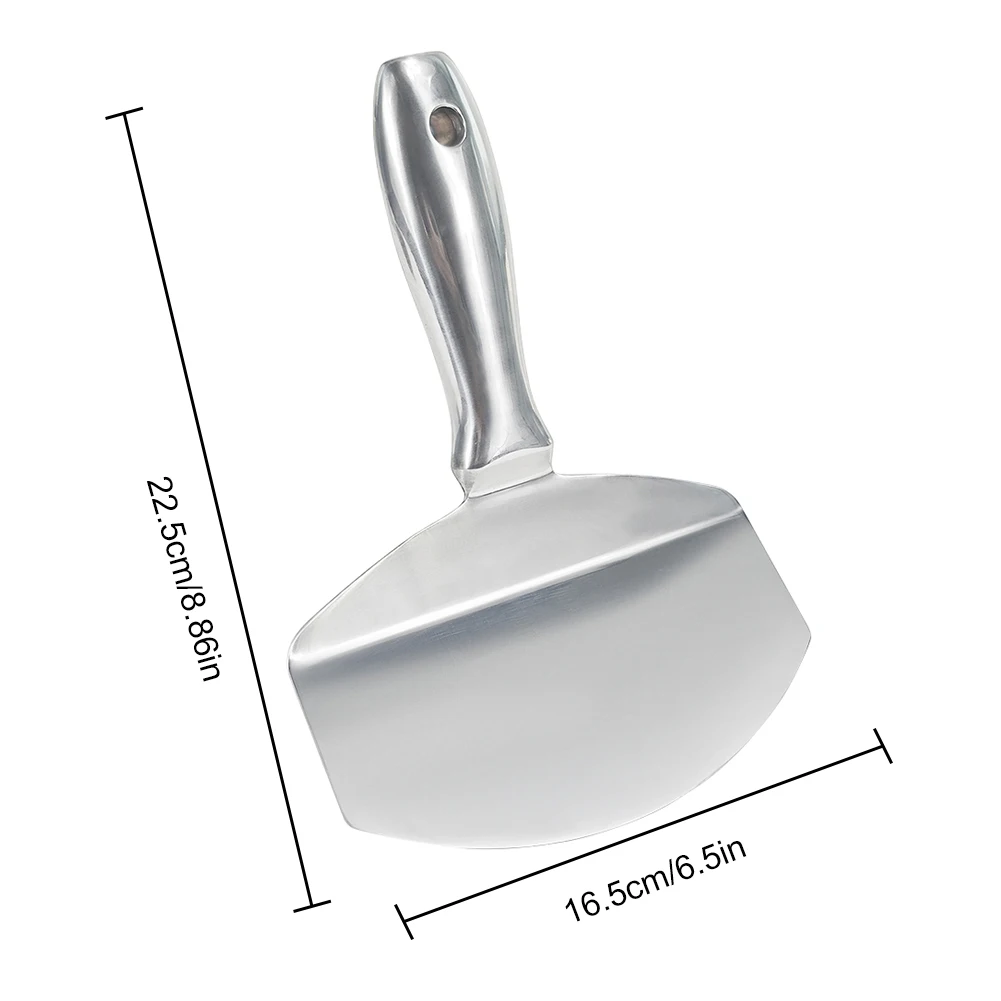 Stainless Steel Bucket Scoop Mud Scoop Arc-shape Shovel Putty Knife Scraper Drywall Plaster Tool for Paint Mortar Putty 6