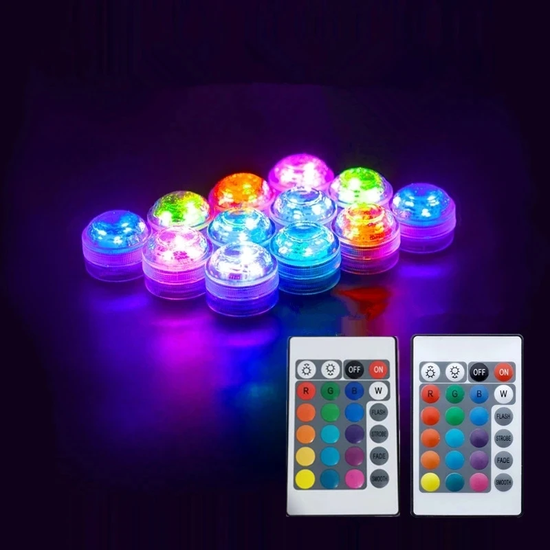

P68 Waterproof Battery Operated Multi Color Submersible LED Underwater Light for Fish Tank Pond Swimming Pool Wedding Party