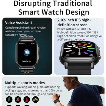 2024 Men's Smartwatch GPS Track 2.02inch 320*385 NFC Bluetooth Call IP68 Waterproof women's smartwatch For Android and IOS 4