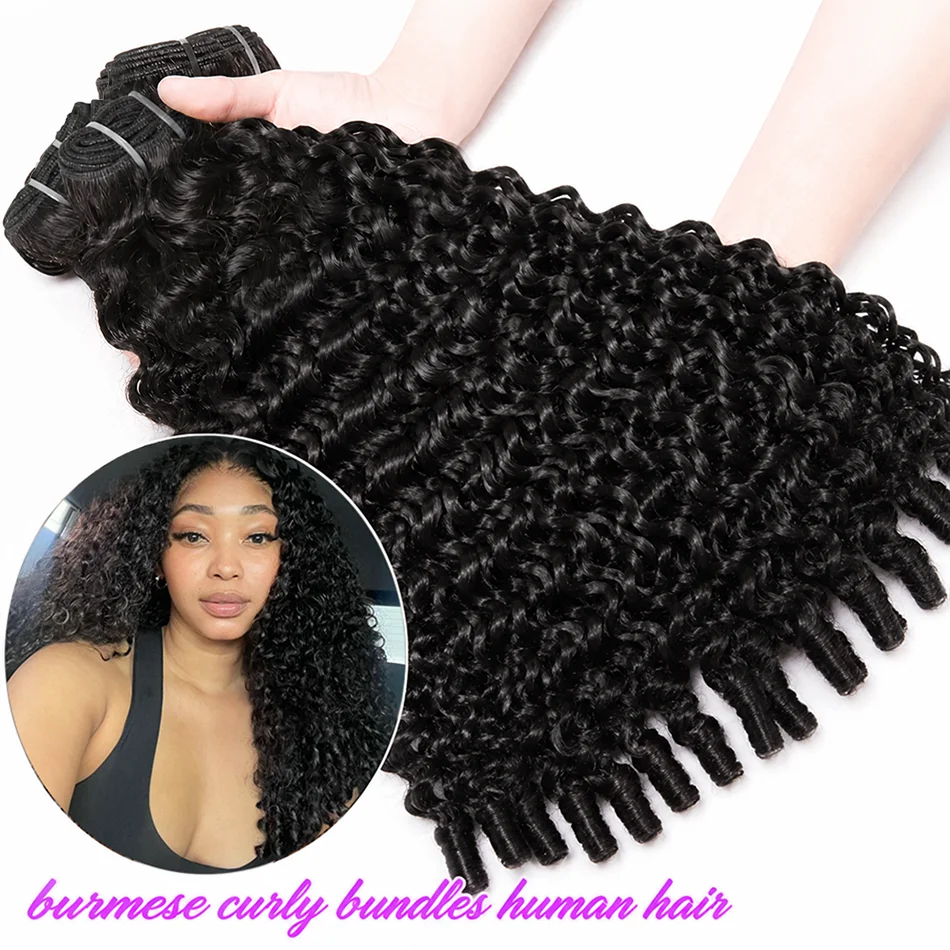 Burmese Curly Bundles 28 30 Inches 1 3 4 Bundles Unprocessed Virgin Vietnamese Burmese Curly Human Hair Bundles with Spiral Curls End Real Hair Extension — Stretched Length: 22 22 24 24 / Material Grade: Remy Hair
