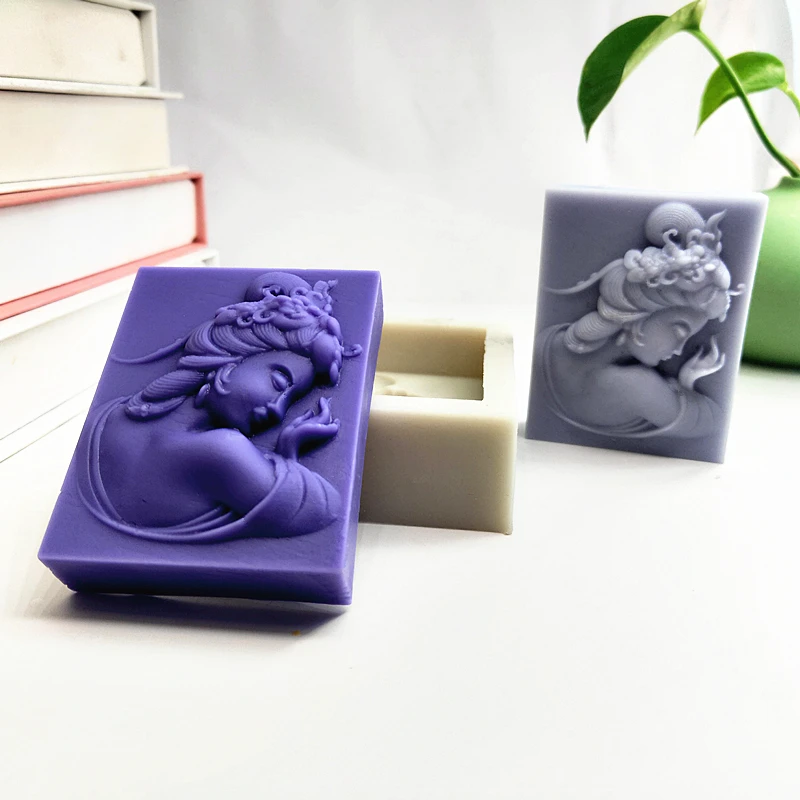 Silicone Mold Soap Molds Charming Woman Silicone Mold for Soap Side View Of Beauty Wax Mould Handmade Gift for Festival Birthday Party Human Moulds