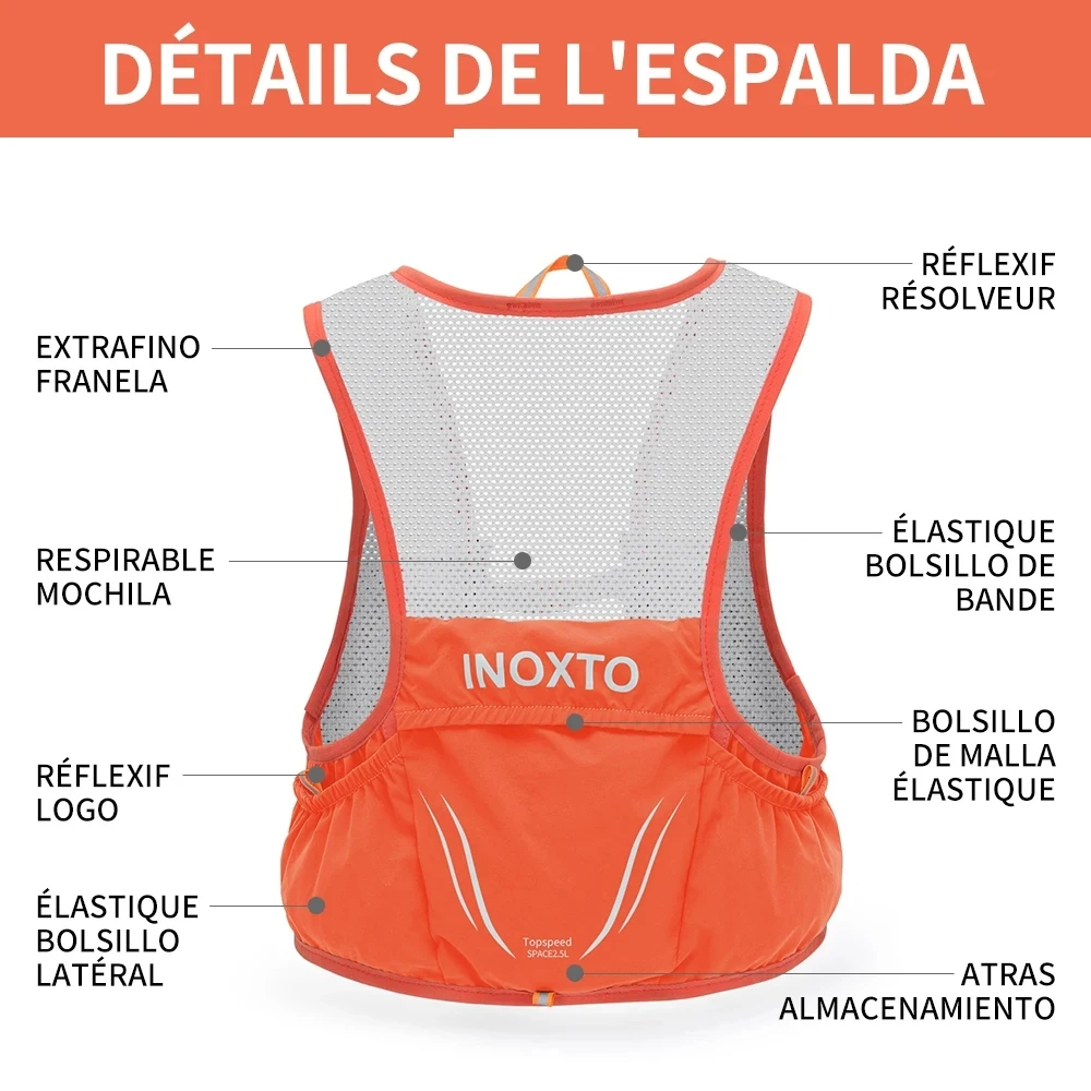 Inoxto Men Lightweight Running Backpack Moisturizing Vest Suitable for Bicycle Marathon Hiking Bag Ultra-light Portable Water 4