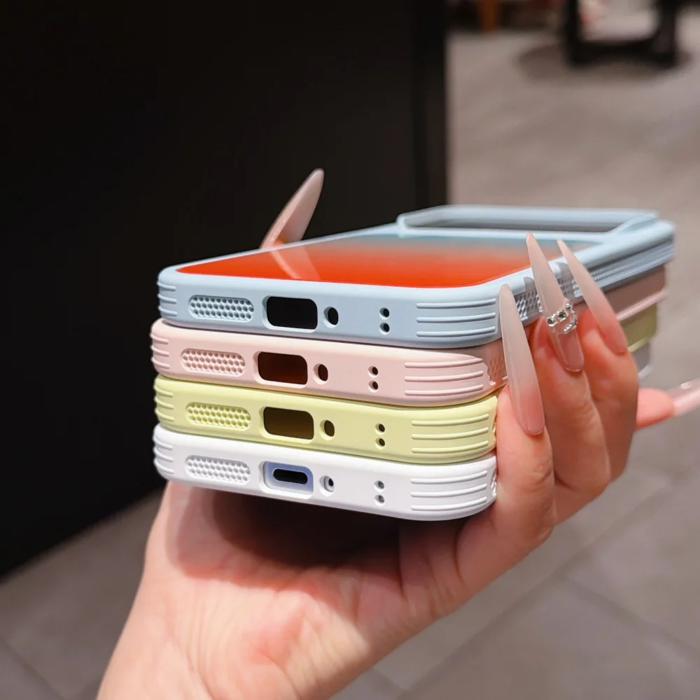 Luxury Gradient Heat Dissipation Mesh Phone Case - Shockproof Cooling Full Bumper Cover