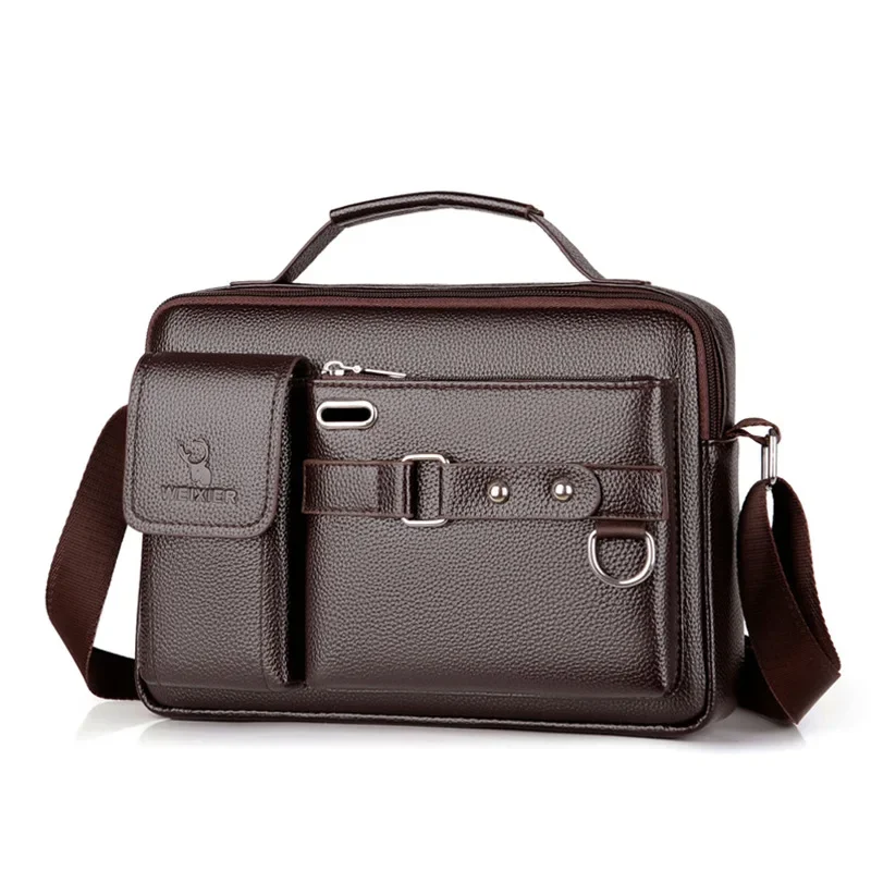 Men's Leather Briefcase Portable PU Leather Handbag New Fashion Briefcase leather briefcase