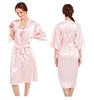 Ensemble pyjama sexy en satin pour femme, robe de pyjama soyeuse, chemise de nuit, 2 pièces