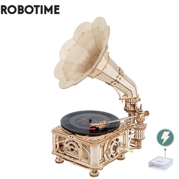 Robotime Hand Crank Classic Gramophone with Music 1