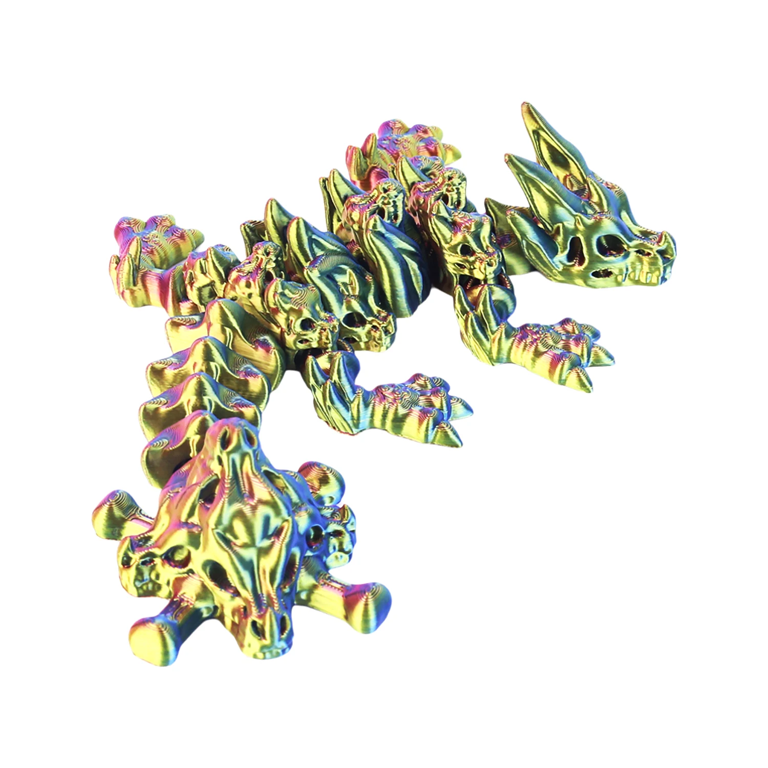 3D gemstone dragon colorful decoration can swing multi head dragon creative figurine trendy play 4