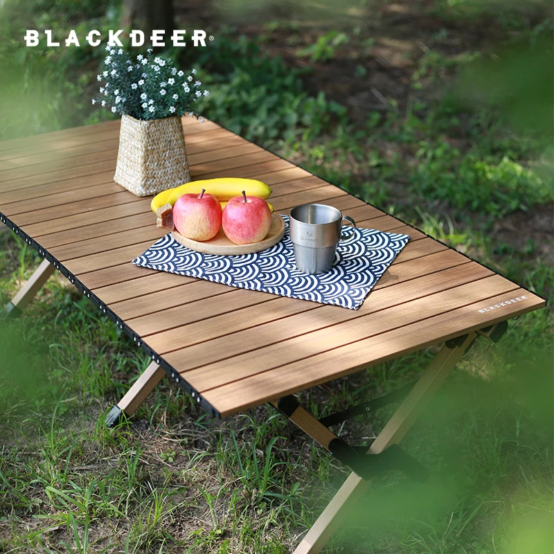 BLACKDEER Imitation Wood Aluminum Table Folding Aluminum Alloy