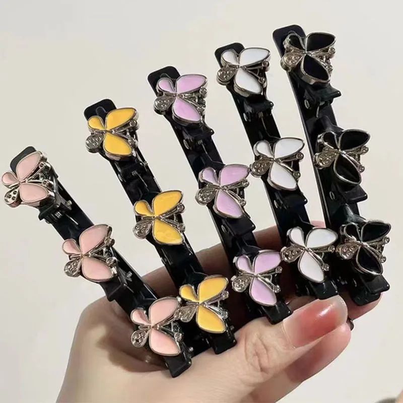 

Корейские акриловые плетеные заколки для волос с бабочкой для женщин и девушек Милая челка боковые заколки зажим для утконоса модные аксессуары для волос