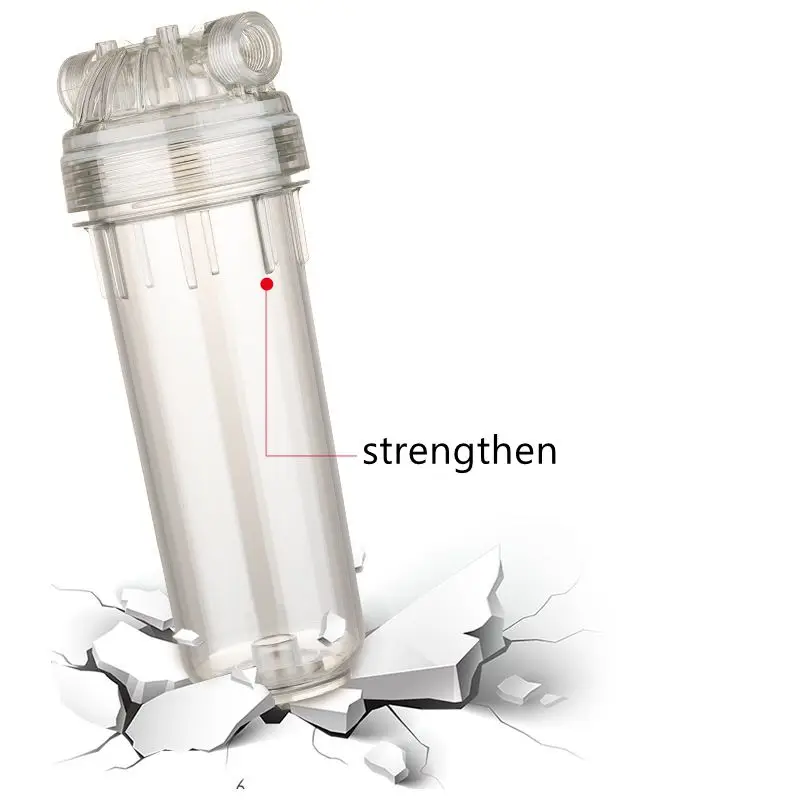 1pc 10inch PET Transparent Filter Bottle Household Water Purifier Accessories Water Purifier Front Filter Shell 1/4"1/2"