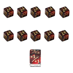 Set of 10 Colorful Counting Dice for Card Games and Strategy Play (Red)