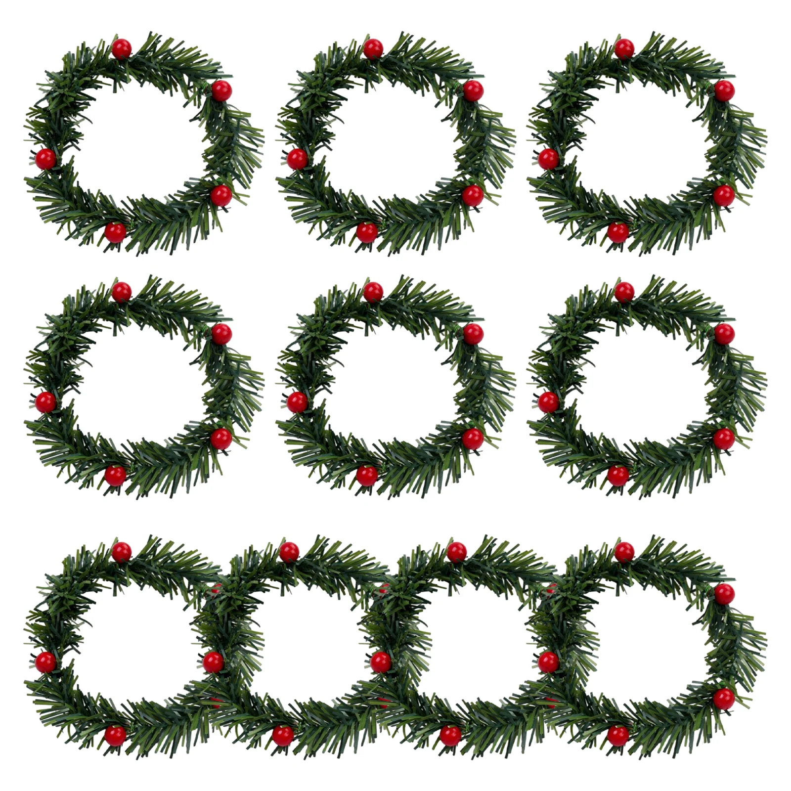 thumbnail image 1 of 10 piezas de corona navideña con agujas de pino, adorno colgante hecho a mano para puerta, para árbol de Navidad, fiesta, decoración del hogar, 1 of 4