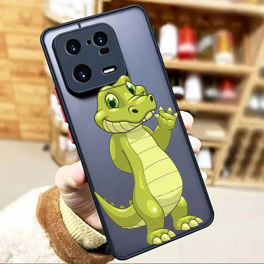 thumbnail image 1 of Funda mate para Xiaomi 13 12 12S 12T 11 11T 10 10T 10S 9 8 6X 5X PRO LITE 5G Funda Coque Shell cubierta lindo cocodrilo de dibujos animados, 1 of 5