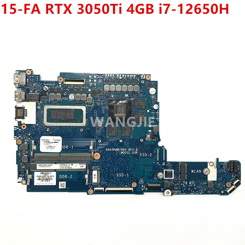 

Материнская плата для ноутбука HP VICTUS 15-fa0001TX 15-FA N15770-601 DSC RTX 3050Ti 4 Гб GPU + i7-12650H CPU DAG3PMB18B0