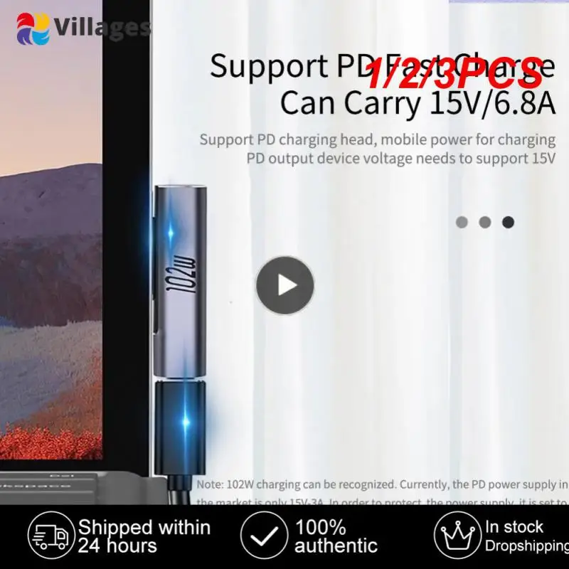 

1/2/3 шт. для Microsoft Surface X 8 7 6 5 4 3 Go Book к USB Type C PD, штепсельная Вилка для быстрой зарядки, конвертер 15 В/3 А, зарядное устройство USB C