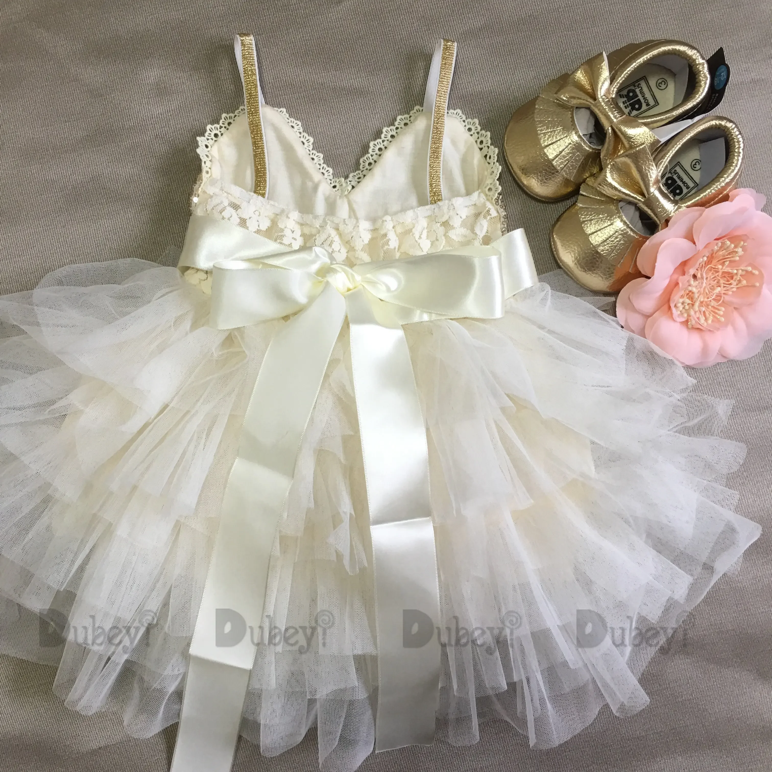 Girls Dress Shinny Flower Girls Dress for Kids Summer Toddle Party Gown Gold Sequined Layered Tutu Dress Children New Year Clothing kids clothes