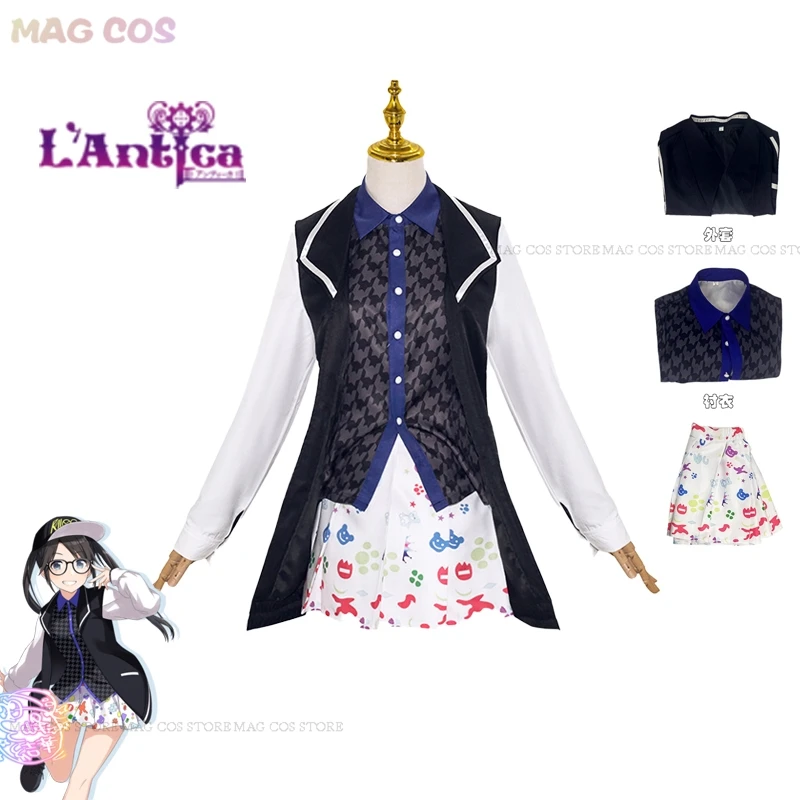 

Anime THE IDOLM@STER Shiny Colors Mitsumine Yuika Cosplay Costume JK Uniform Printing Skirt Woman Sexy Kawaii Halloween Suit