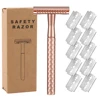 Safety Razor with Stainless Steel Weighted Handle and 10 Double Edge Safety Blade Refills,Single Blade Razor for Men 1