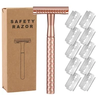 Safety Razor with Stainless Steel Weighted Handle and 10 Double Edge Safety Blade Refills,Single Blade Razor for Men 1