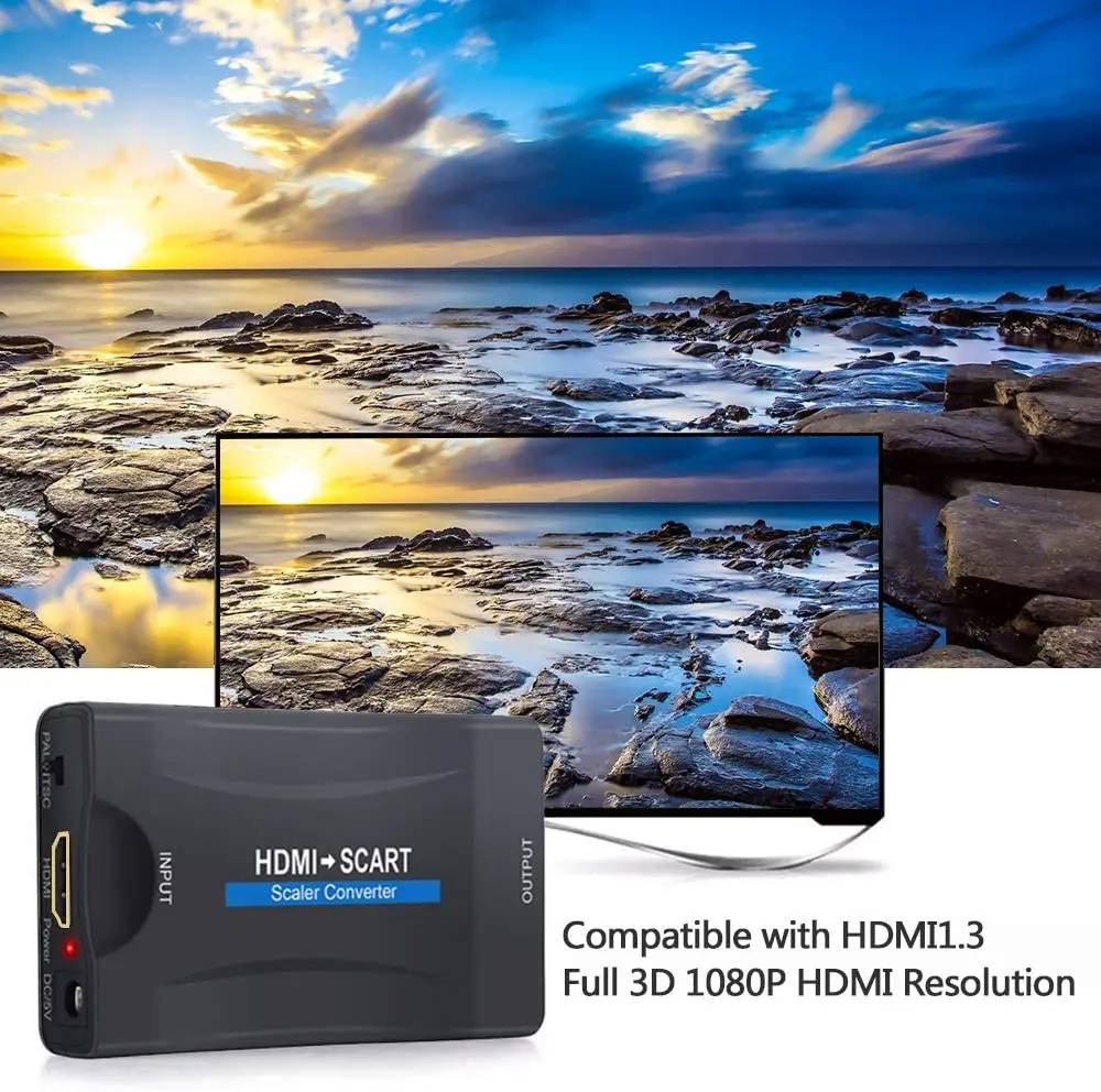 1080P SCART To HDMI / HDMI To SCART MHL    AV  ȣ  ű HDTV Sky Box STB TV DVD PS3