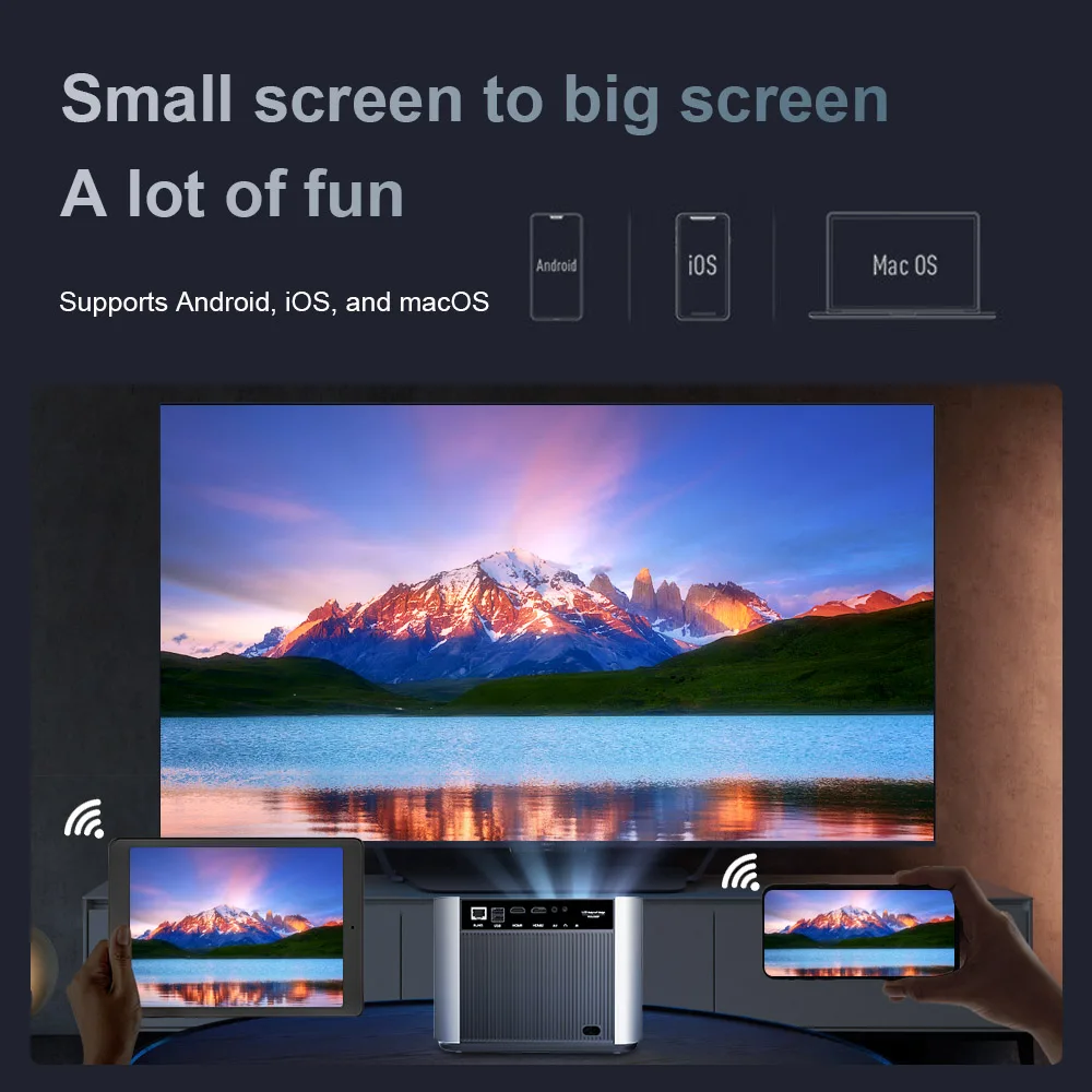 ThundeaL WiFi Projector TDA6W Full HD 1920 x 1080P LED WIFI TDA6 Projector 3D TV Video Android WiFi Home Theater Portable Beamer — view 5