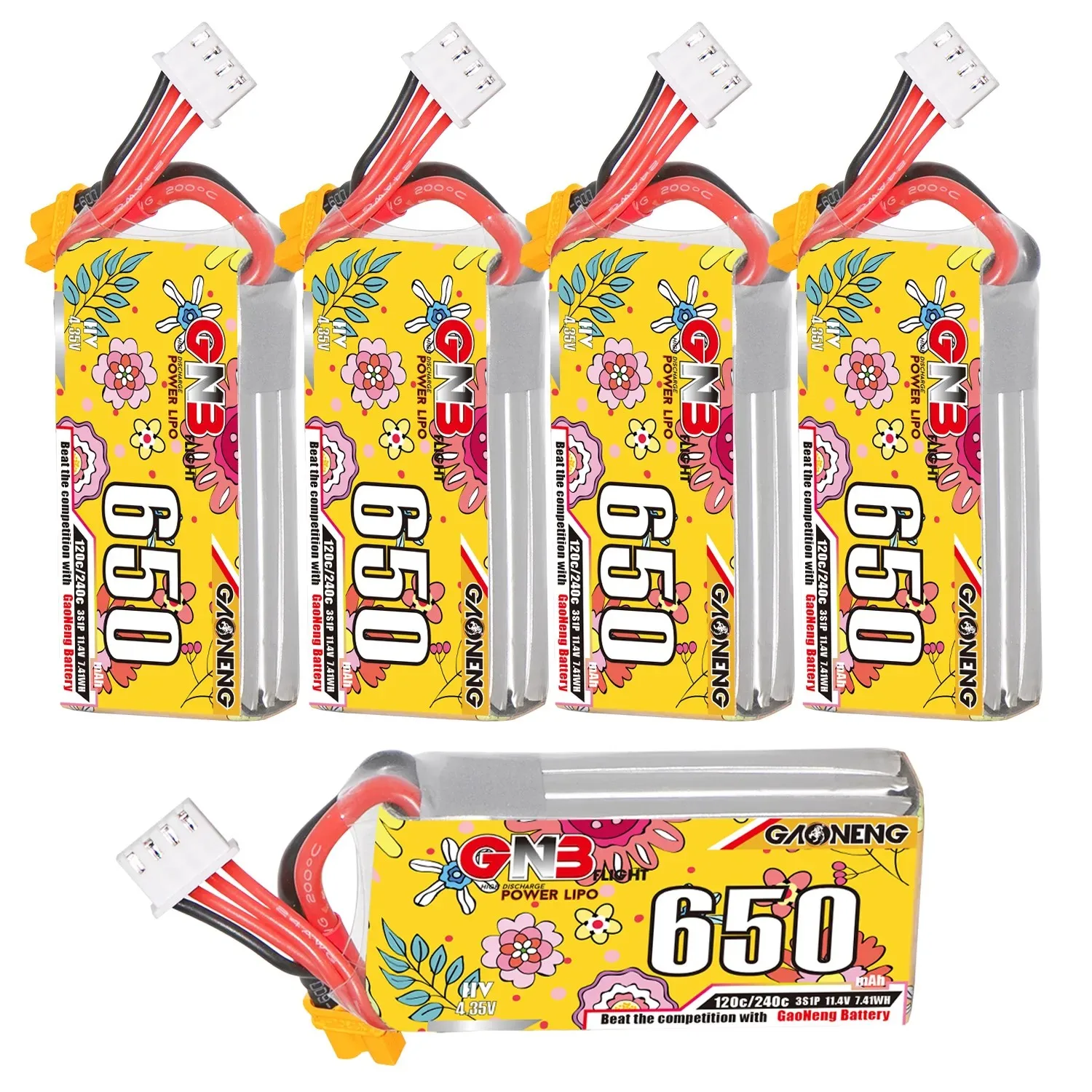 Lot de 5 Batteries Drone Extra Beige - Haute Capacité