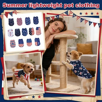 Patriotic 4th of July Dog Tank Top 1