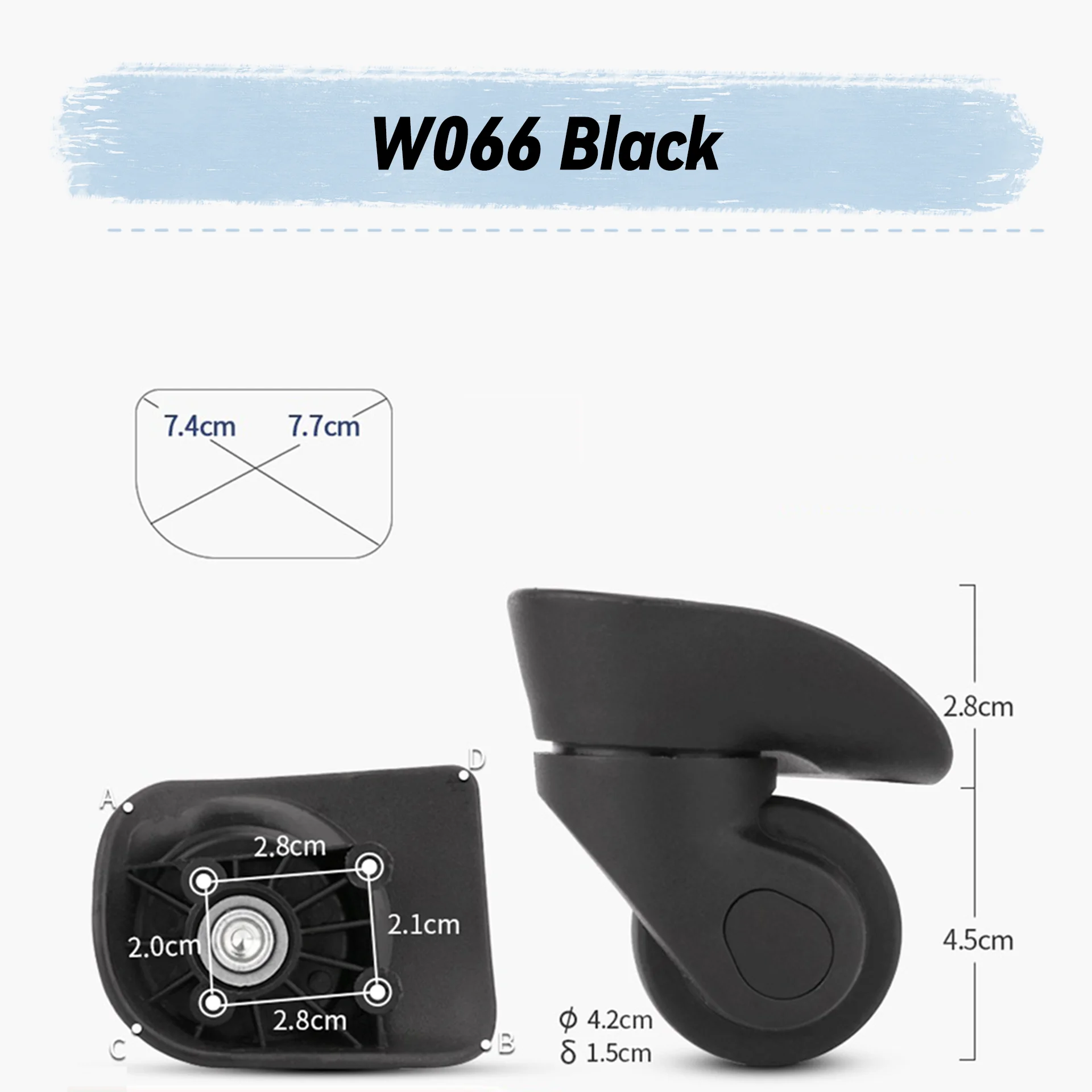 For Hongsheng W066 Universal Wheel Replacement Suitcase Rotating Smooth Silent Shock Absorbing Wheel Accessories Wheels Casters