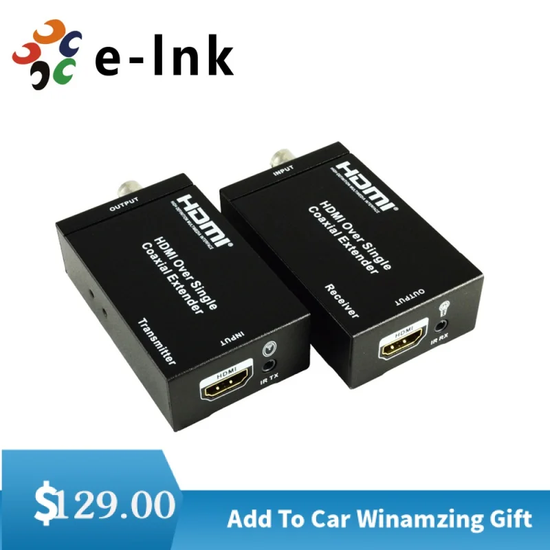 

HDMI-удлинители с одним коаксиальным кабелем RG6 до 100 м/футов, Поддержка ИК-пульта дистанционного управления