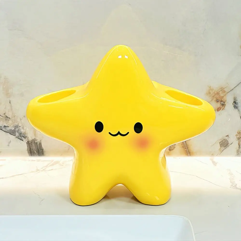 Cute Cartoon Star Electric Toothbrush Stand Bathroom Vanity Toothpaste & Toothbrush Holder