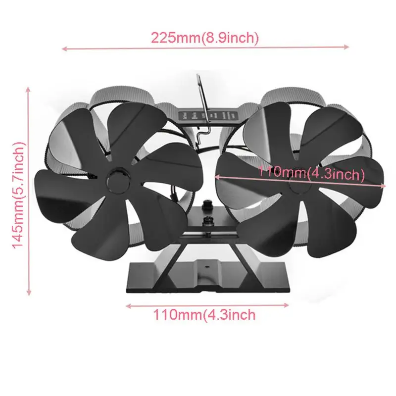 12 Leaves Stove Fans Heat Powered Stove Top Fans for Room