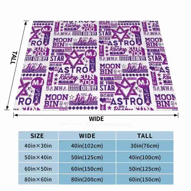 Astro Collage Fashion Soft Warm Throw Blanket Kpop Korean Pop 