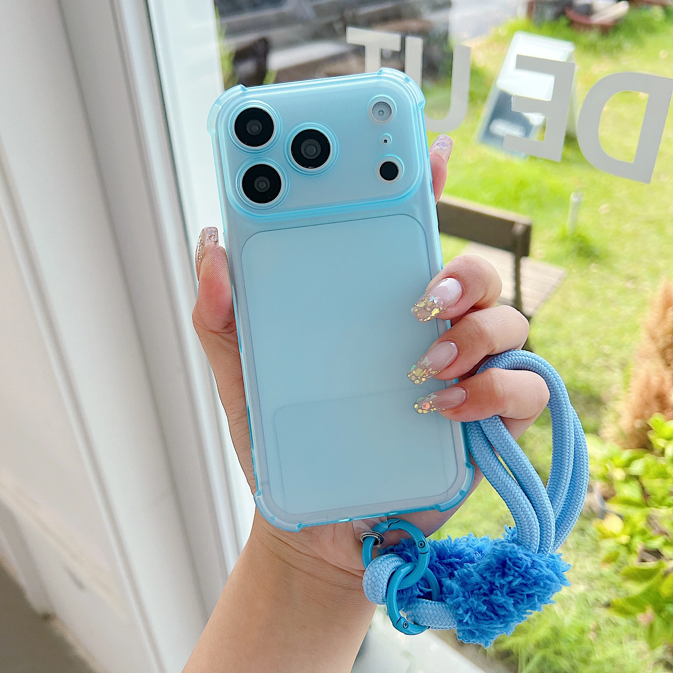 Shockproof Transparent Armor Case with Wrist Strap and AirBag Protection
