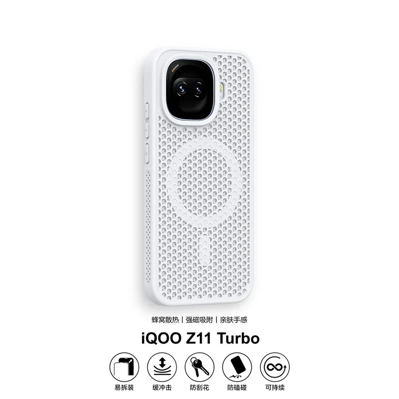 Enhanced Honeycomb Mesh Cooling Magnetic Phone Case - Shockproof Bumper Protective Back Cover