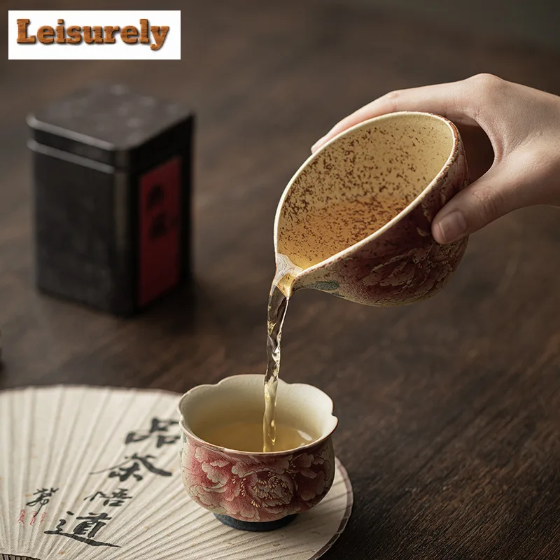 Blue And White Flint Red Teacup Japanese Tea Bowl Sample Tea Cup Tea-tasting Fragrance Cup Jianzhan Master Cups Tea Ceremony