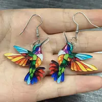 Cross border Spring Festival Colorful Bird Acrylic Earrings from Europe and America, 2024 New Hot Selling Fashion Retro Earrings - Image 2