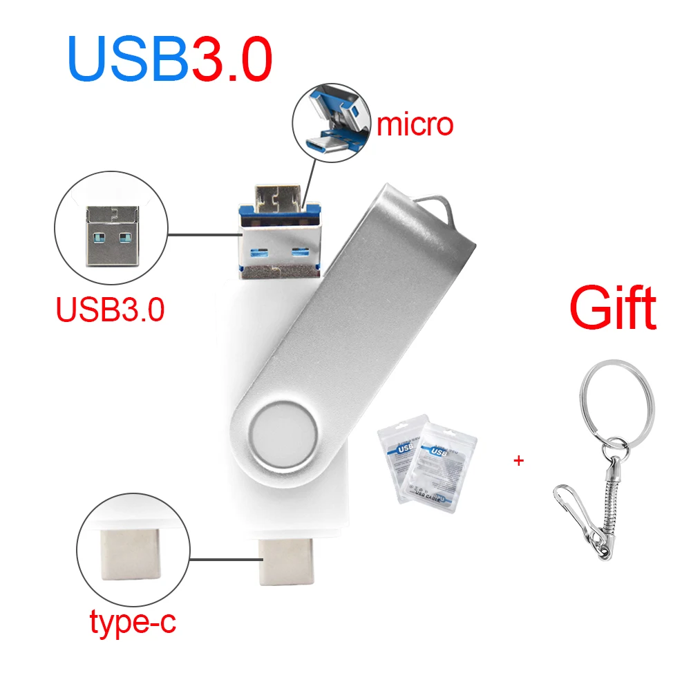 New 3 IN 1 256GB OTG USB 3.0 flash drive Metal Custom Pen Drive Gifts 5Corporate Gift Supply Malaysia | Premium Gifts Supplier Malaysia