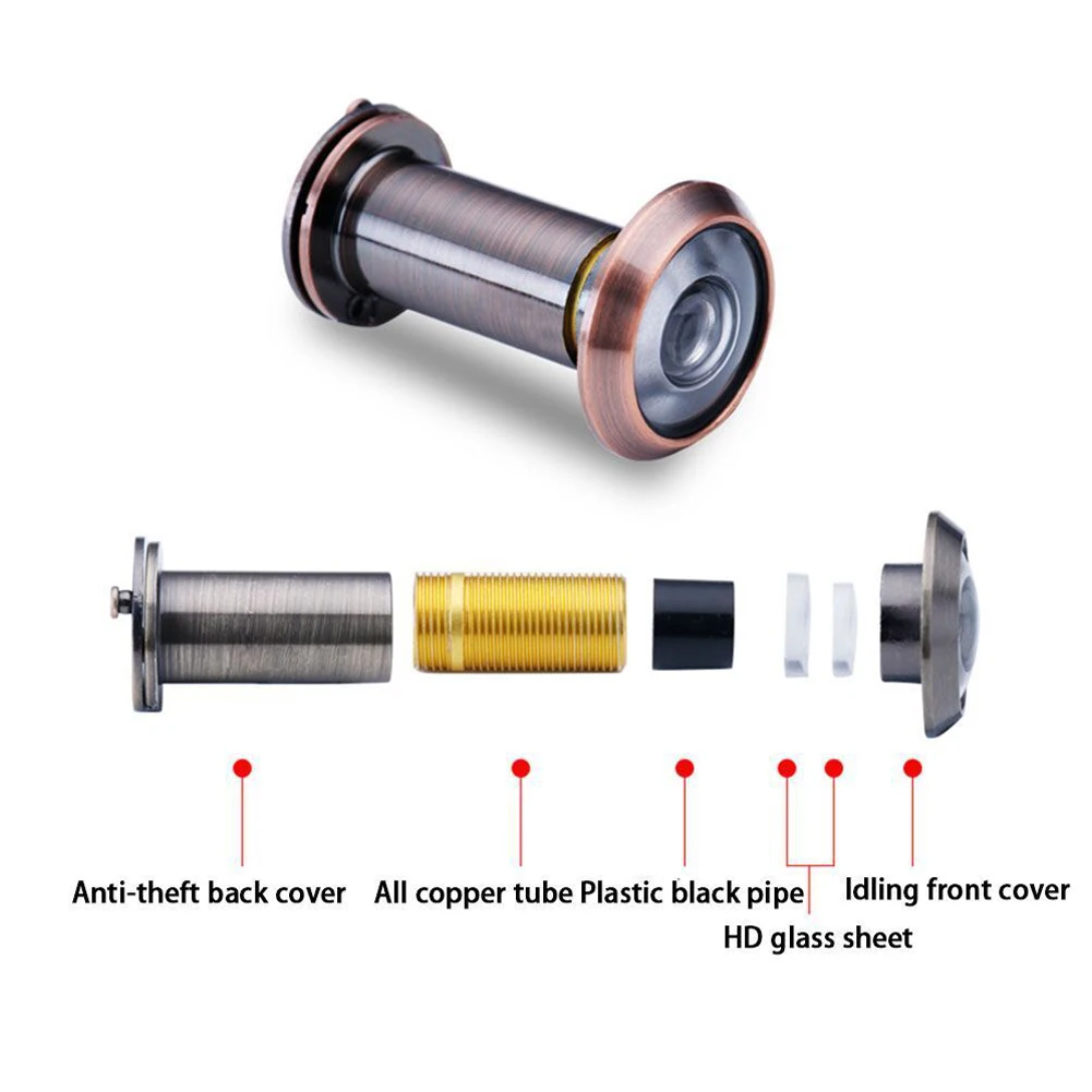 

Door Peephole Door Viewer 200 Degree Adjustable Glass Lens Eye Sight Hole Wide Angle Viewer With Privacy Cover